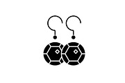 Earring black icon, vector sign on
