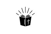 Bible black icon, vector sign on