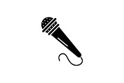 Microphone black icon, vector sign