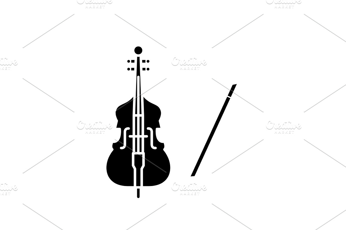 Violin play black icon, vector sign in Illustrations - product preview 8