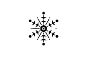 Snowflake black icon, vector sign on