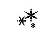 Snowflakes black icon, vector sign