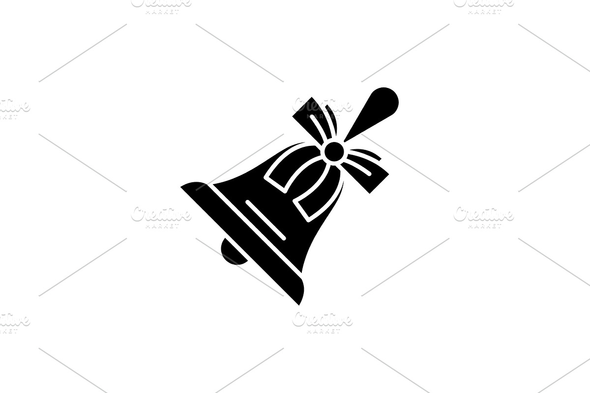 Christmas bell black icon, vector in Objects - product preview 8