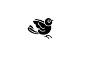 Bullfinch black icon, vector sign on