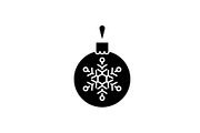 Christmas decoration ball black icon