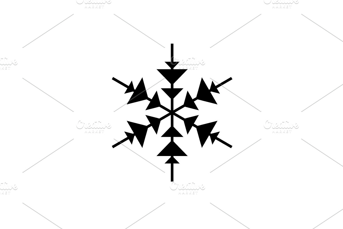 Snowflake decor black icon, vector in Objects - product preview 8