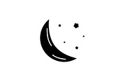 Moon black icon, vector sign on