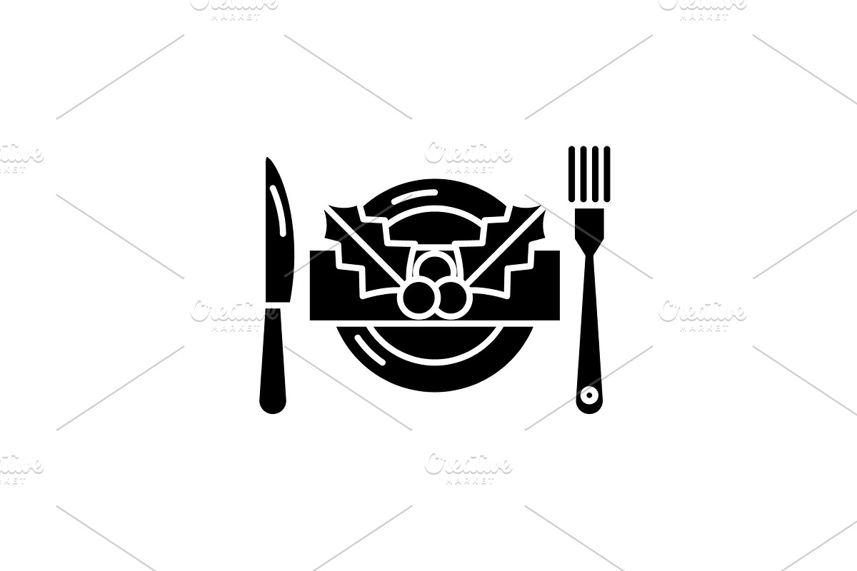 Christmas menu black icon, vector in Illustrations - product preview 8