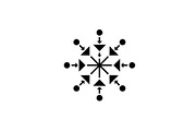 Beautiful snowflake black icon