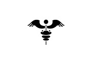Medicine sign black icon, vector