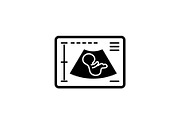 Pregnancy ultrasound black icon
