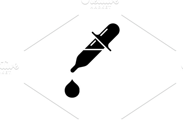 Eye drops black icon, vector sign on