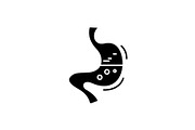 Stomach black icon, vector sign on