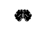 Brain black icon, vector sign on
