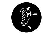 Acupuncture black icon, vector sign