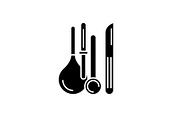 Medical instruments black icon