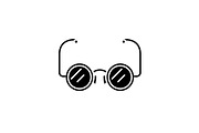 Eyeglasses black icon, vector sign