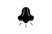 Nose black icon, vector sign on