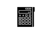 Calculator black icon, vector sign