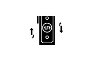 Bank transfer black icon, vector