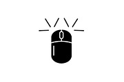 Computer mouse black icon, vector