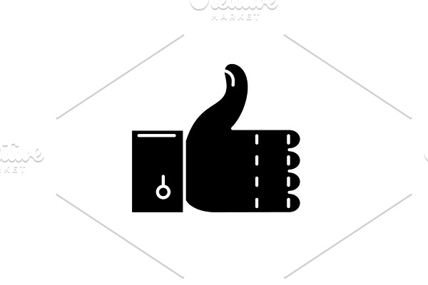 Approval black icon, vector sign on