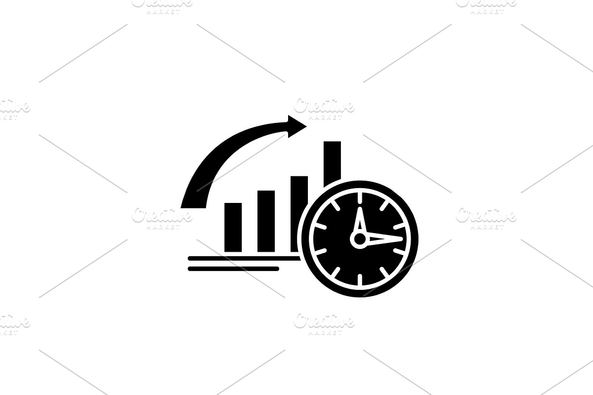 To be on time black icon, vector in Illustrations - product preview 8