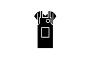 Work apron black icon, vector sign