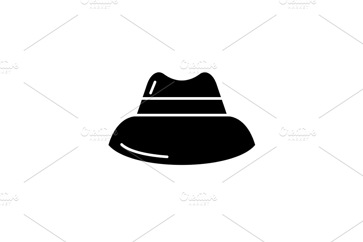 Men's hat black icon, vector sign on in Illustrations - product preview 8