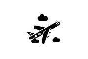 Air delivery black icon, vector sign