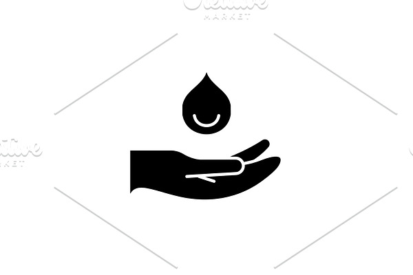 Moisturizing hands black icon
