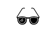 Fashionable glasses black icon