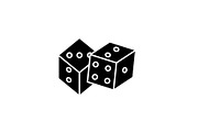 Game of dice black icon, vector sign