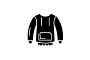 Sportswear black icon, vector sign
