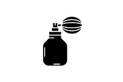 Perfume black icon, vector sign on