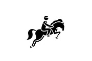 Horse racing black icon, vector sign