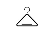 Wardrobe hangers black icon, vector