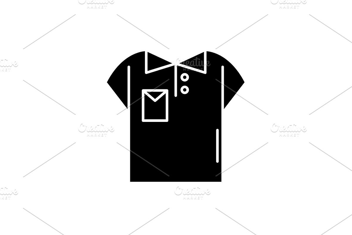 Polo black icon, vector sign on in Illustrations - product preview 8
