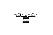 Drone black icon, vector sign on
