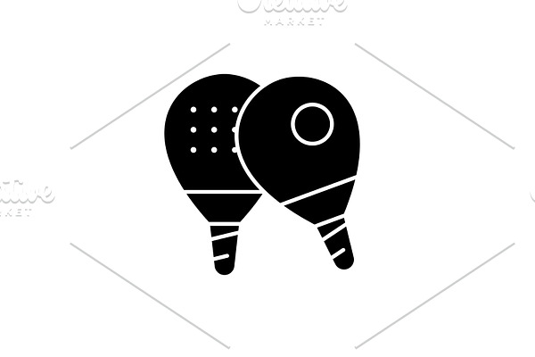 Ping pong black icon, vector sign on