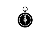 Stopwatch black icon, vector sign on