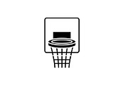Basketball basket black icon, vector