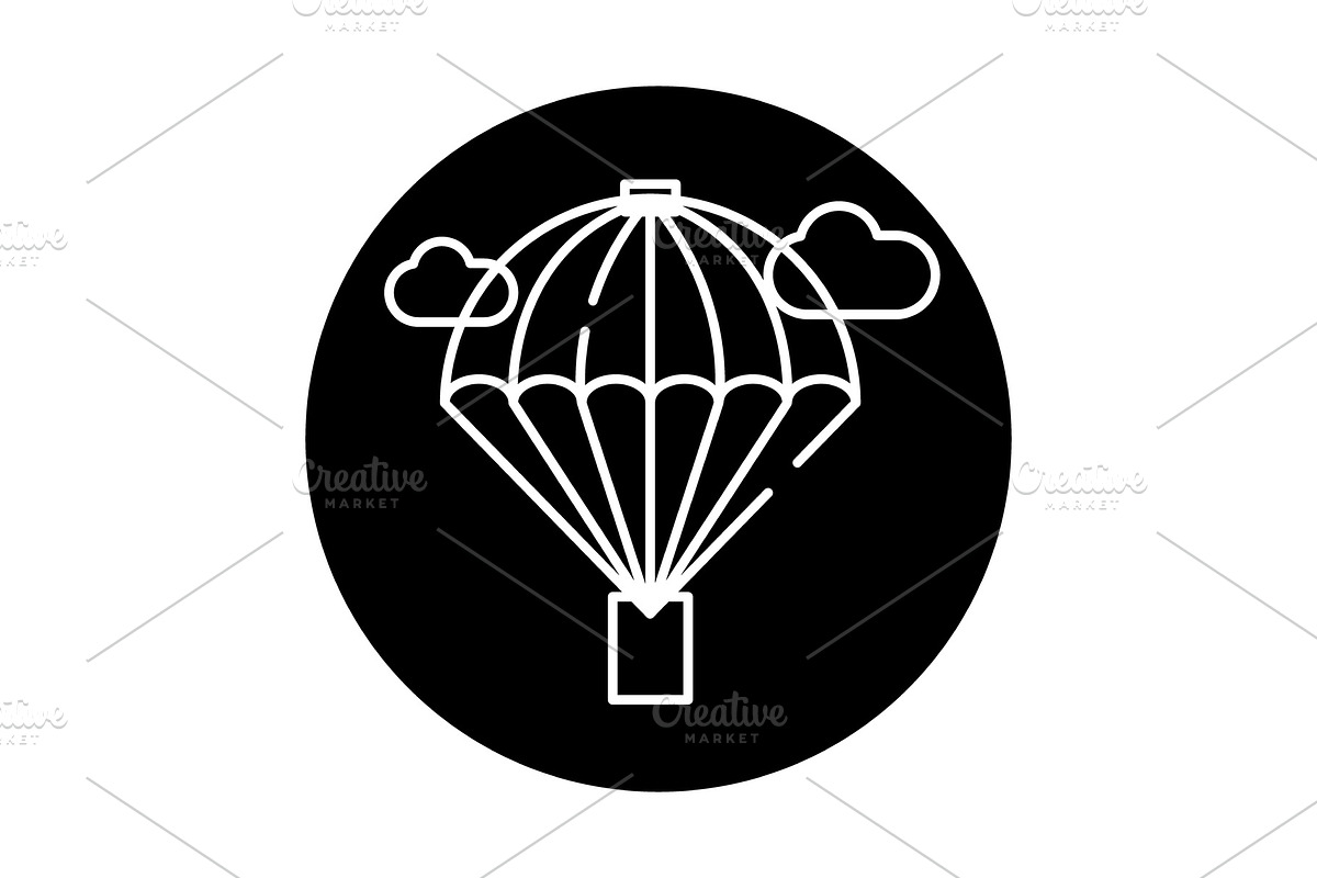 Balloon black icon, vector sign on in Illustrations - product preview 8