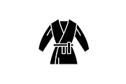 Kimono black icon, vector sign on
