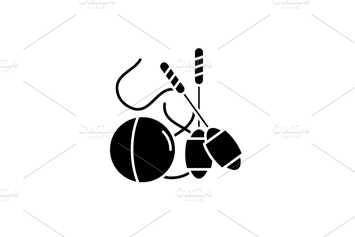 Easy gymnastics black icon, vector in Illustrations - product preview 8