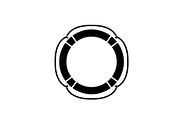 Lifebuoy black icon, vector sign on