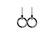 Rings for gymnastics black icon