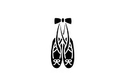 Ballet shoes black icon, vector sign