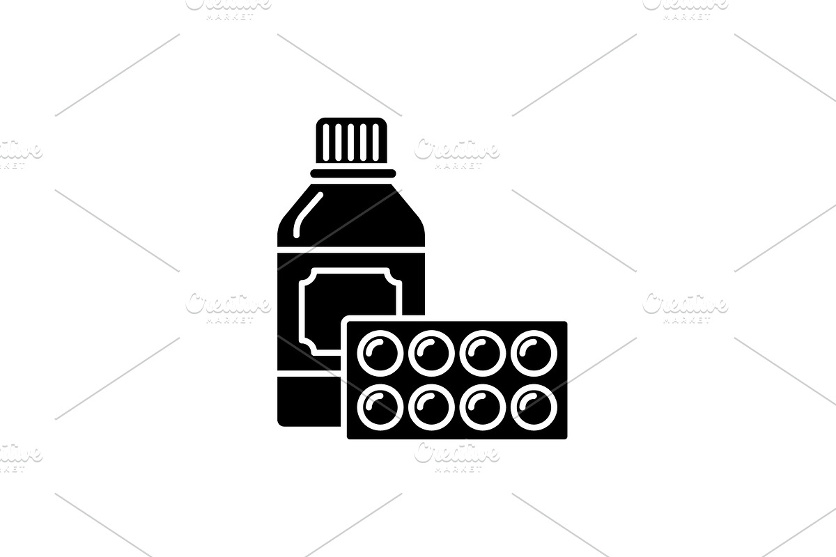 Sport supplements black icon, vector in Illustrations - product preview 8