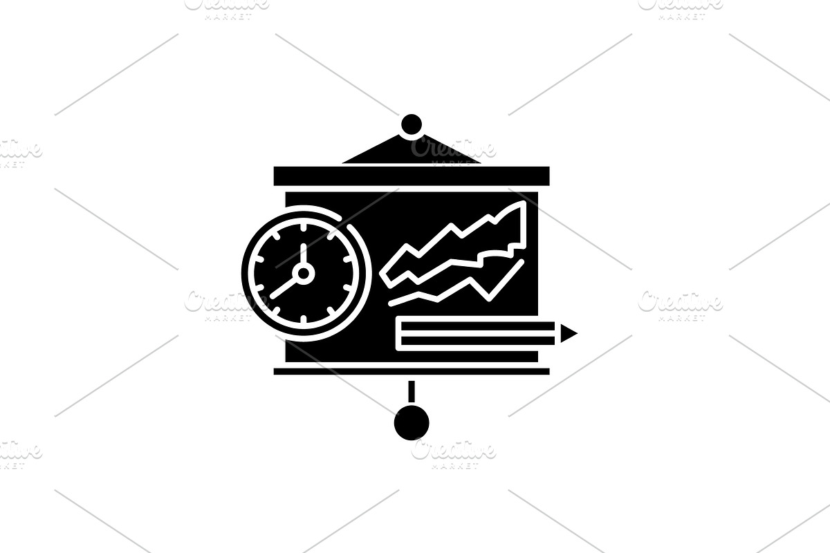 Presentation black icon, vector sign in Illustrations - product preview 8